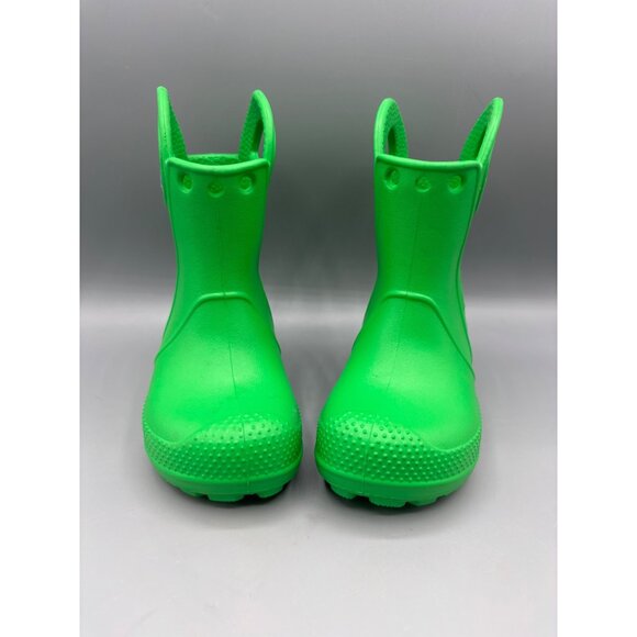 Crocs Kids Handle It Rain Boots Green C6 Waterproof - Picture 2 of 8